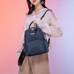 image-Trendy Korean Style Pure Color Simple Stylish Oxford Cloth Women's Backpack