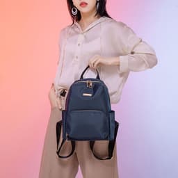 image-Trendy Korean Style Pure Color Simple Stylish Oxford Cloth Women's Backpack
