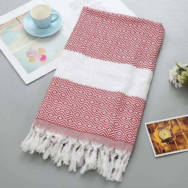 image-Handmade Tassel Blanket Turkish Beach Towel