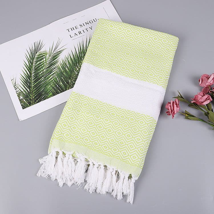 image-Handmade Tassel Blanket Turkish Beach Towel