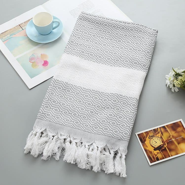 image-Handmade Tassel Blanket Turkish Beach Towel