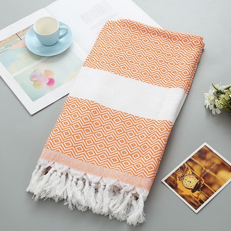 image-Handmade Tassel Blanket Turkish Beach Towel