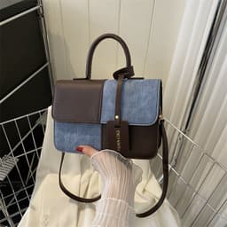 image-Popular Fashion Stitching Texture Portable Summer Commute Western Style Women's Cross-body Bag