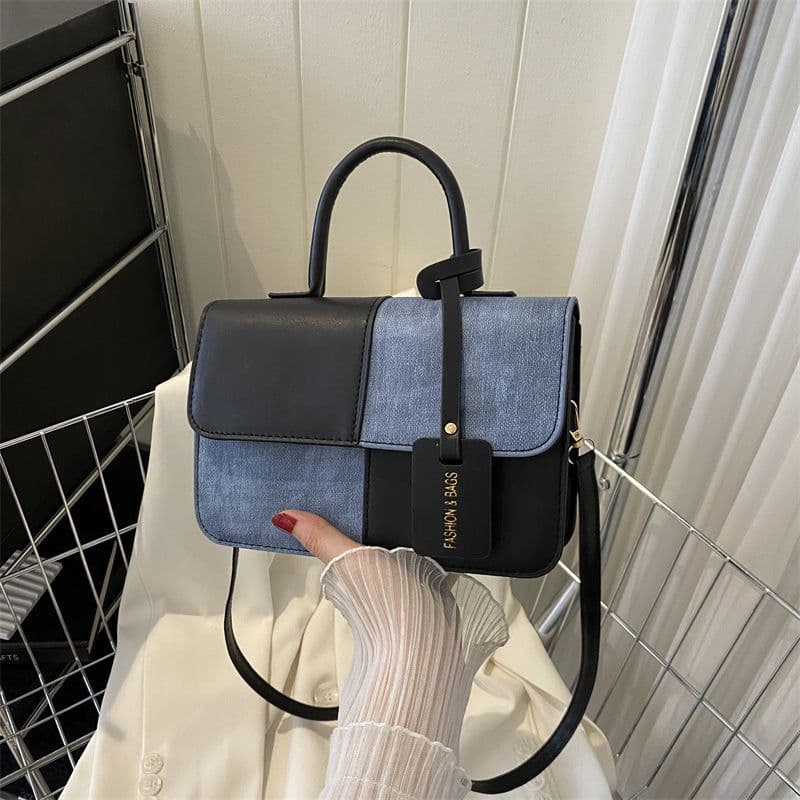image-Popular Fashion Stitching Texture Portable Summer Commute Western Style Women's Cross-body Bag