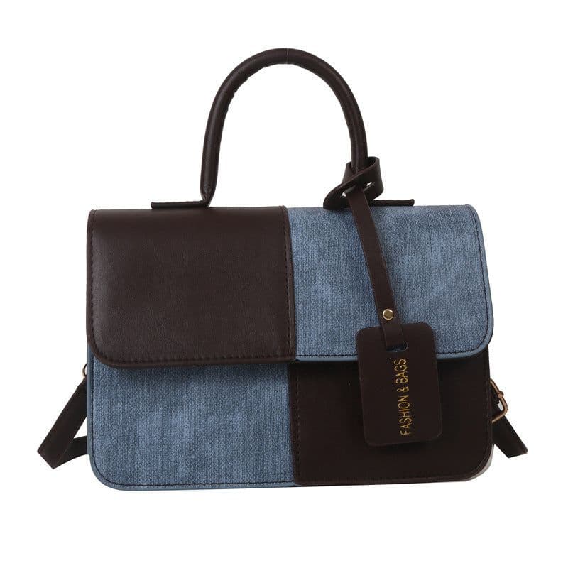 image-Popular Fashion Stitching Texture Portable Summer Commute Western Style Women's Cross-body Bag