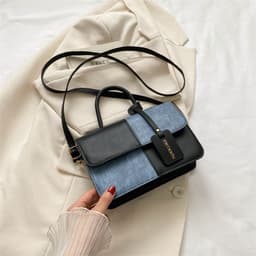 image-Popular Fashion Stitching Texture Portable Summer Commute Western Style Women's Cross-body Bag