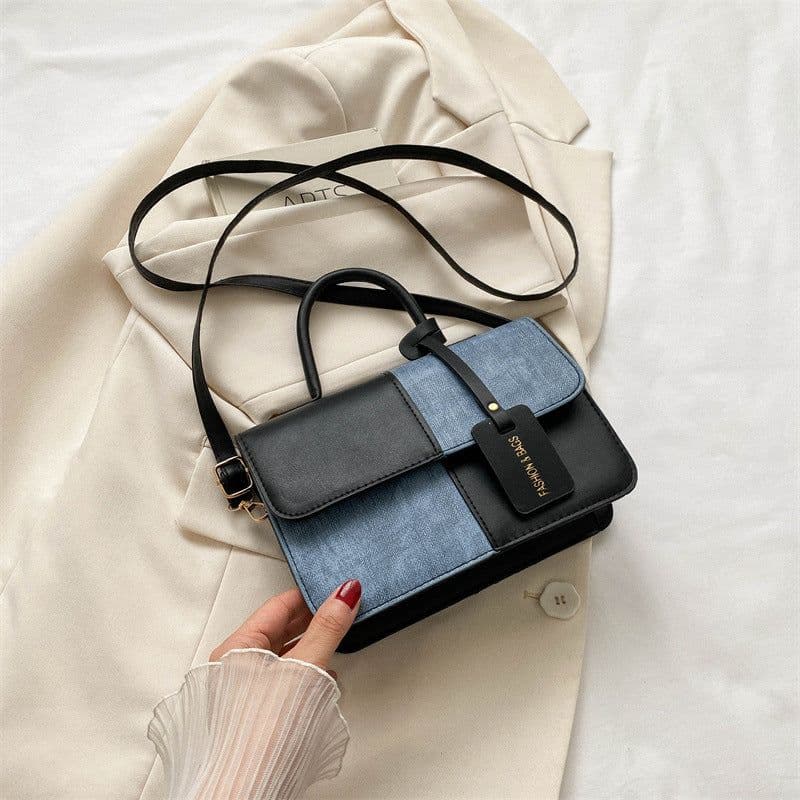 image-Popular Fashion Stitching Texture Portable Summer Commute Western Style Women's Cross-body Bag