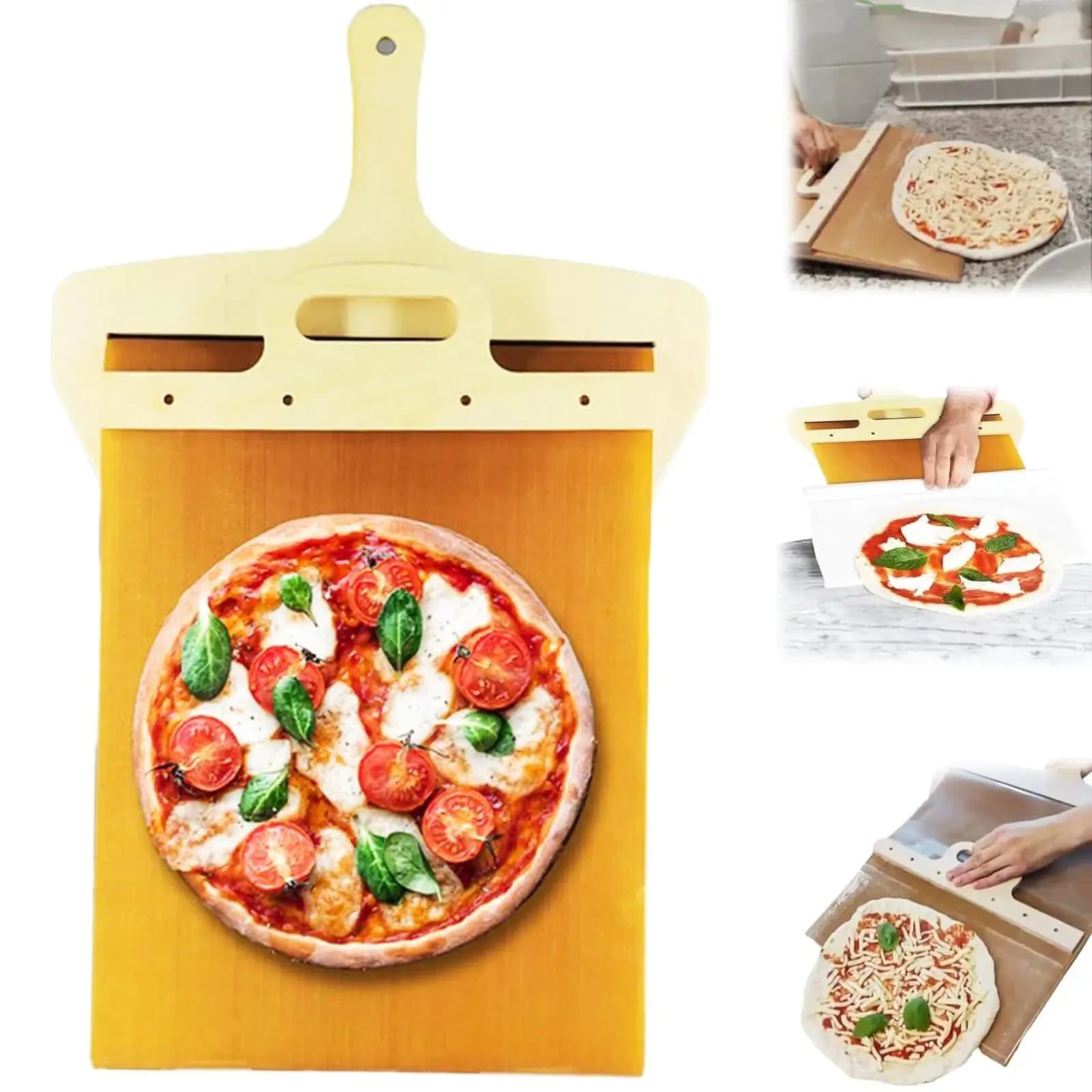 image-Kitchen Gadgets Sliding Pizza Shovel Non Stick Pizza Smooth Cutting Board Storage Transfer Board Kitchen Baking Tool