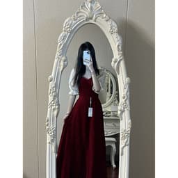 image-Small Plus Size Wine Red Puff Sleeve Princess High-grade Evening Dress