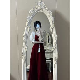 image-Small Plus Size Wine Red Puff Sleeve Princess High-grade Evening Dress