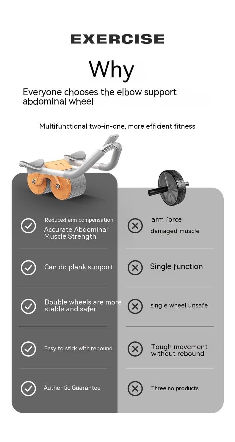image-Elbow Support Abdominal Wheel Fitness Belly Rolling Machine Belly-flattening Tool