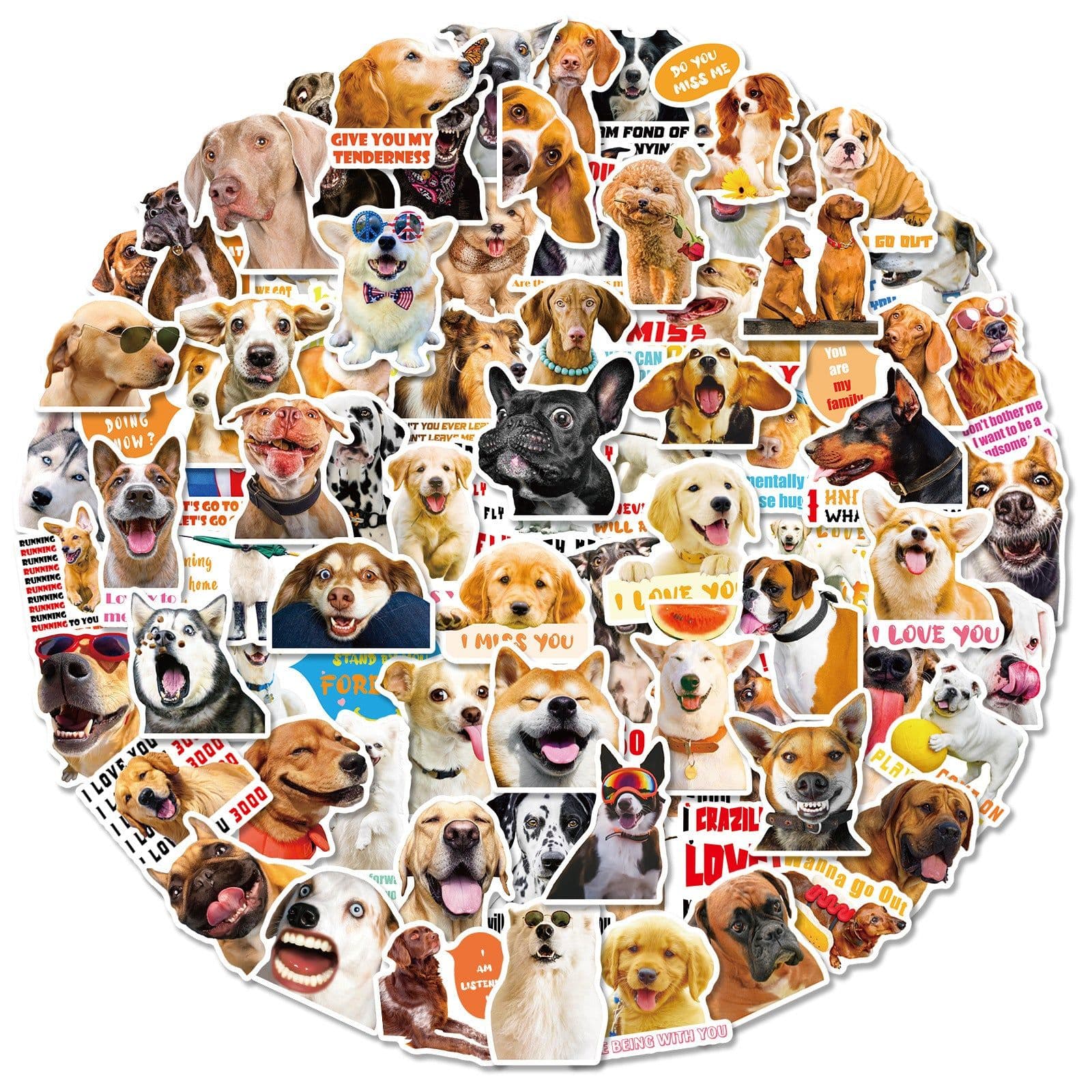 image-Realistic Dog Facial Expression Pack Stickers