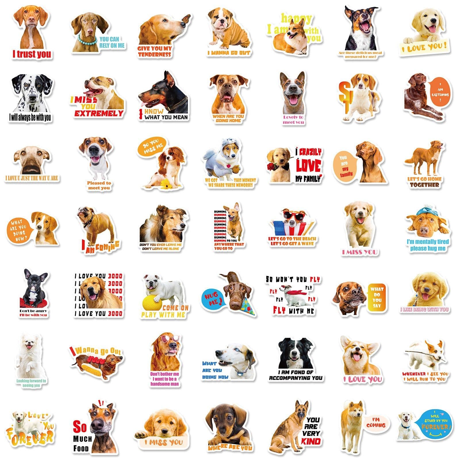 image-Realistic Dog Facial Expression Pack Stickers