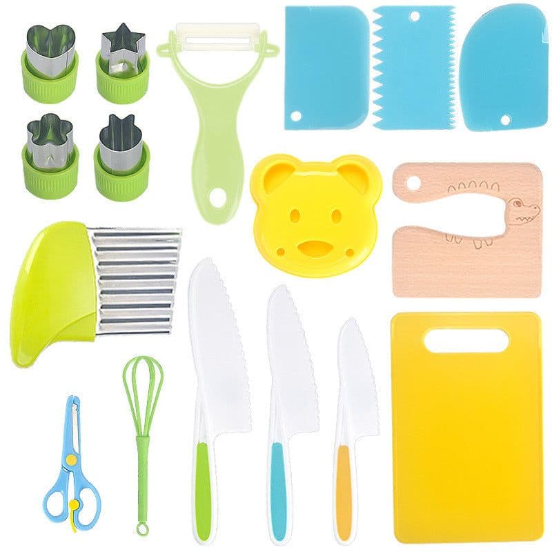 image-Children's Plastic Birthday Cake Stand Knife Toy Suit