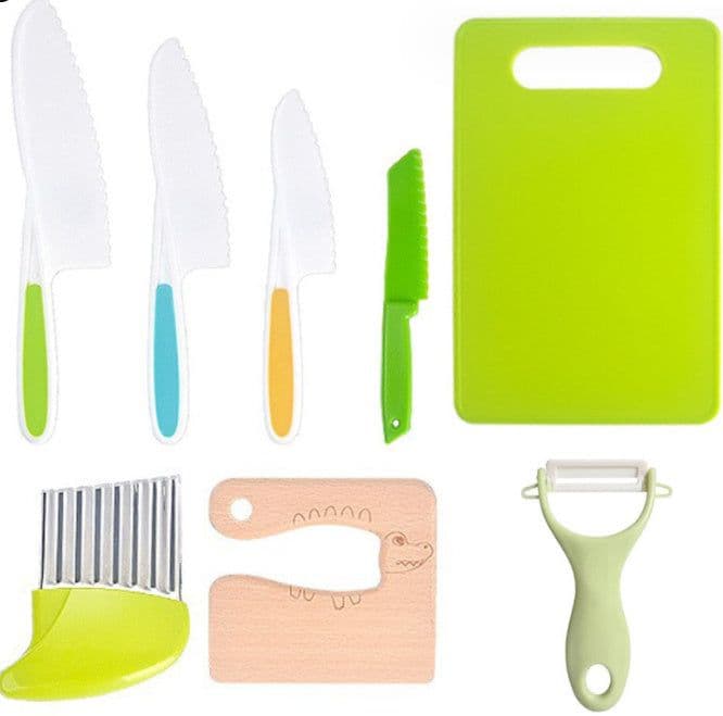 image-Children's Plastic Birthday Cake Stand Knife Toy Suit