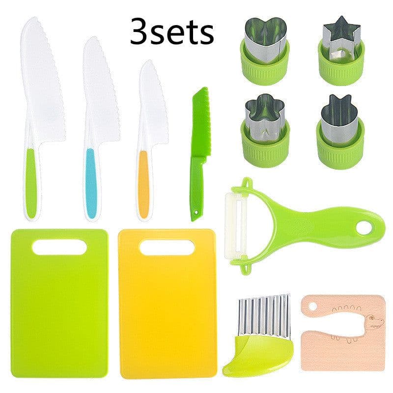 image-Children's Plastic Birthday Cake Stand Knife Toy Suit