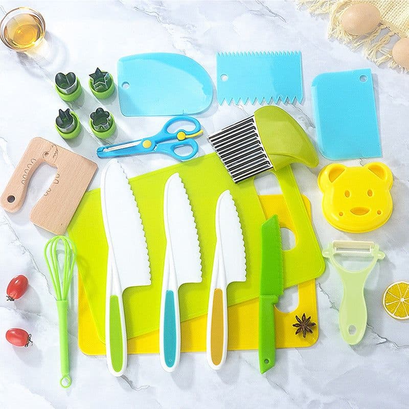 image-Children's Plastic Birthday Cake Stand Knife Toy Suit