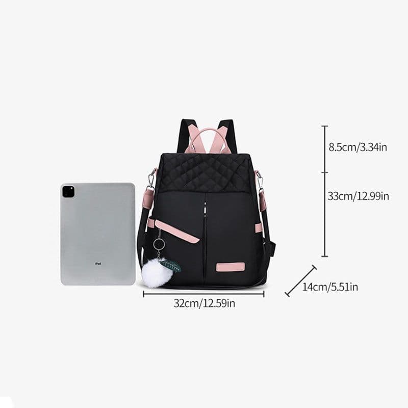 image-Fashion Casual Oxford Cloth Shoulder Bag Women's Contrast Color Large Capacity Waterproof Backpack