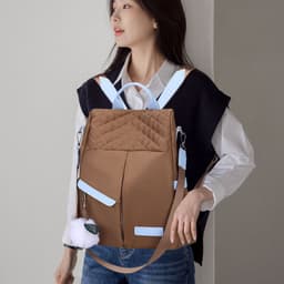 image-Fashion Casual Oxford Cloth Shoulder Bag Women's Contrast Color Large Capacity Waterproof Backpack