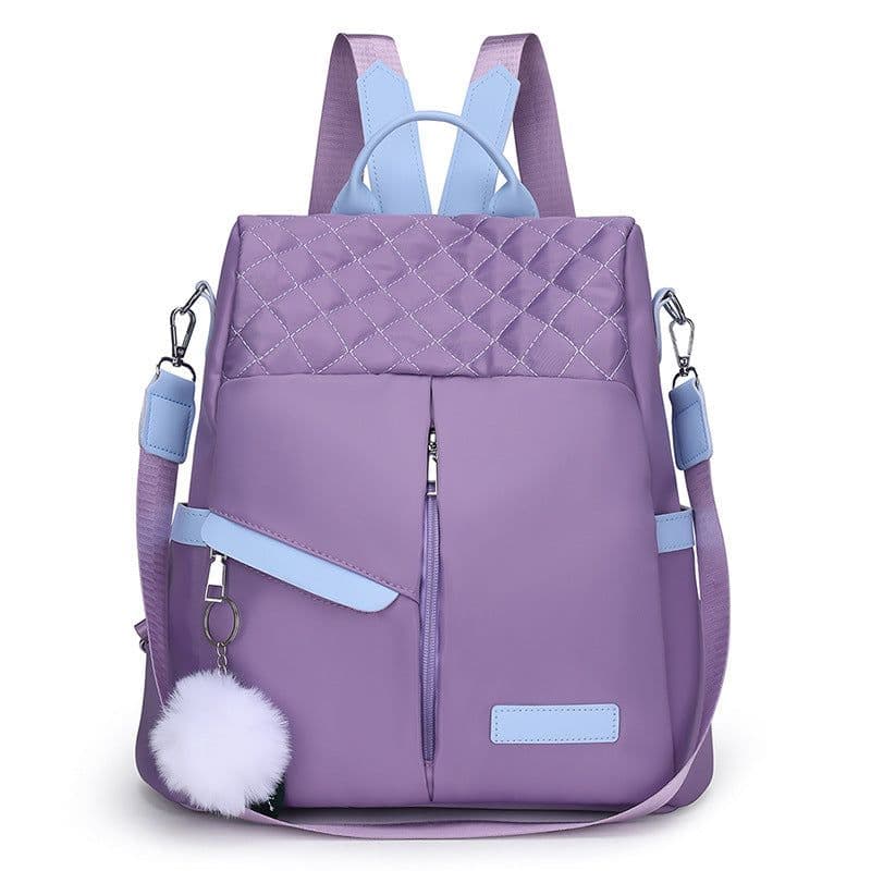 image-Fashion Casual Oxford Cloth Shoulder Bag Women's Contrast Color Large Capacity Waterproof Backpack