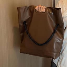 image-Autumn And Winter Minimalist Style Large Tote Bag Personality Glossy Niche