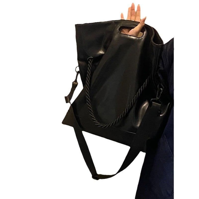 image-Autumn And Winter Minimalist Style Large Tote Bag Personality Glossy Niche