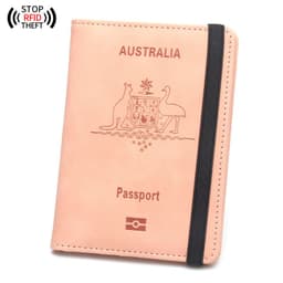 image-Anti-magnetic Australia Passport Case Multiple Card Slots Rubber Band Strap Passport Jacket
