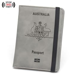 image-Anti-magnetic Australia Passport Case Multiple Card Slots Rubber Band Strap Passport Jacket