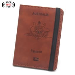 image-Anti-magnetic Australia Passport Case Multiple Card Slots Rubber Band Strap Passport Jacket