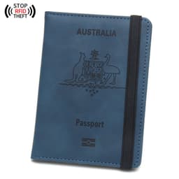image-Anti-magnetic Australia Passport Case Multiple Card Slots Rubber Band Strap Passport Jacket