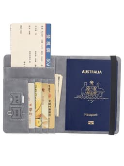 image-Anti-magnetic Australia Passport Case Multiple Card Slots Rubber Band Strap Passport Jacket