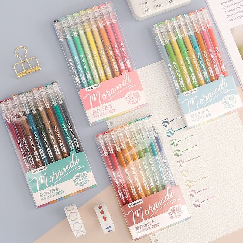 image-Retro Hand Account Set Student Notes Cute Girl Japanese Color Gel Pen