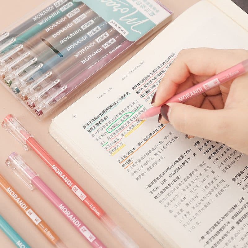 image-Retro Hand Account Set Student Notes Cute Girl Japanese Color Gel Pen