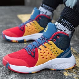 image-Student Running Sports Basketball Shoes Lightweight High Top