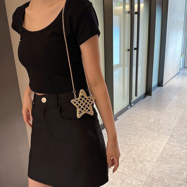 image-Classic Style Hollow Metal Star Bag Single Shoulder Crossbody Female