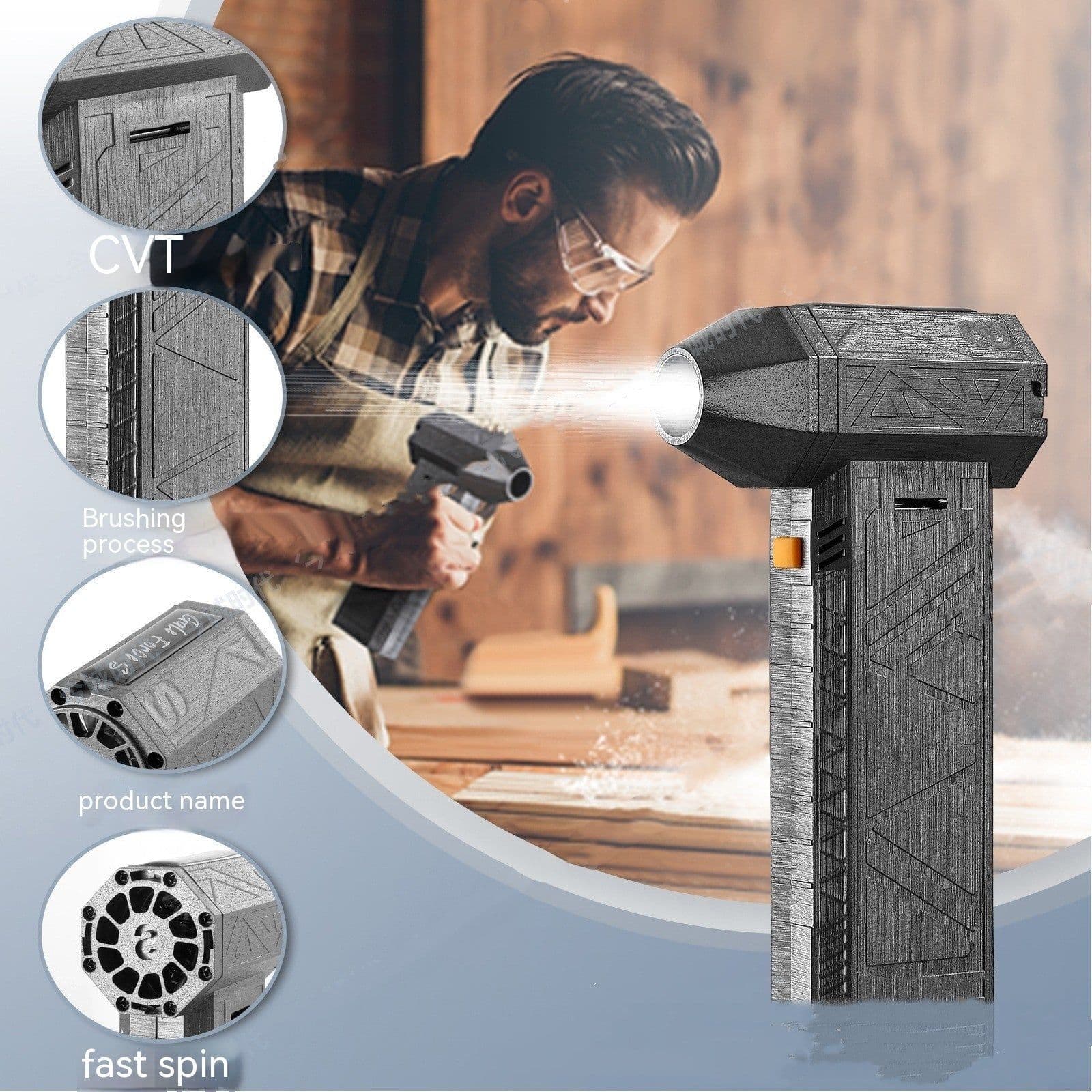 image-Turbo Fan Silent High Power Jet Fan Brushless Motor Air Duster Fast Recharging Dust Blower Air Blower
