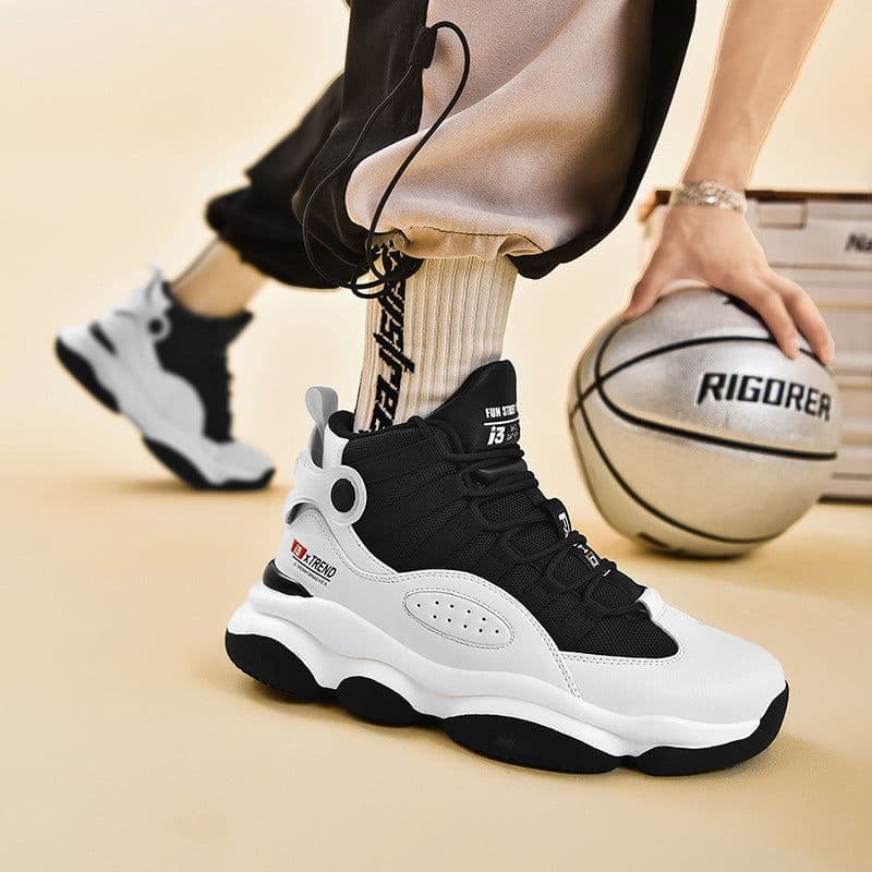 image-Basketball Shoes Men's High-top Shock Absorption Non-slip Sneaker