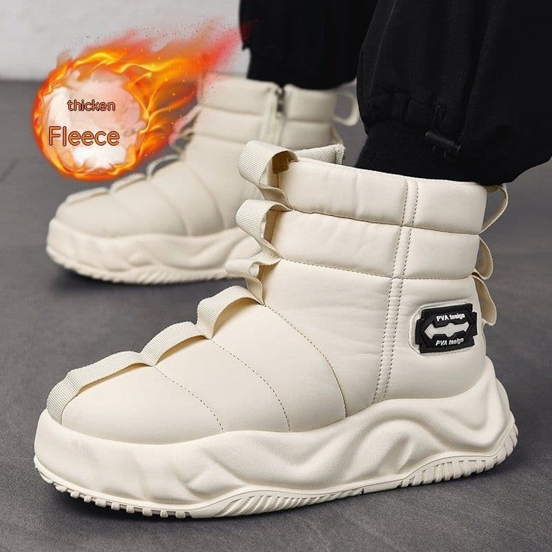image-High-top Snow Boots Fur Men's Warm Slugged Bottom Cotton Shoes