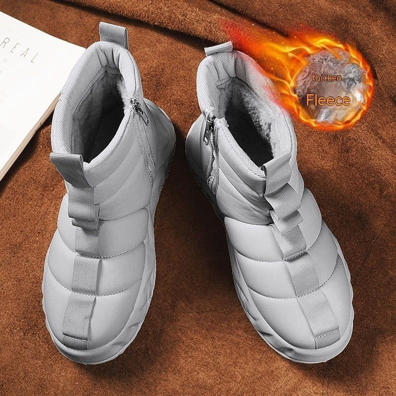 image-High-top Snow Boots Fur Men's Warm Slugged Bottom Cotton Shoes