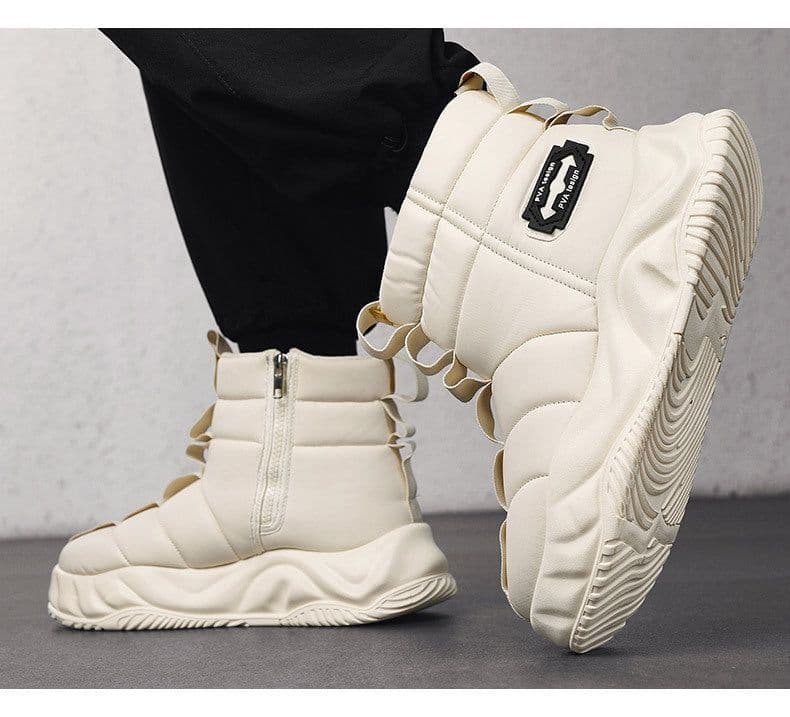 image-High-top Snow Boots Fur Men's Warm Slugged Bottom Cotton Shoes