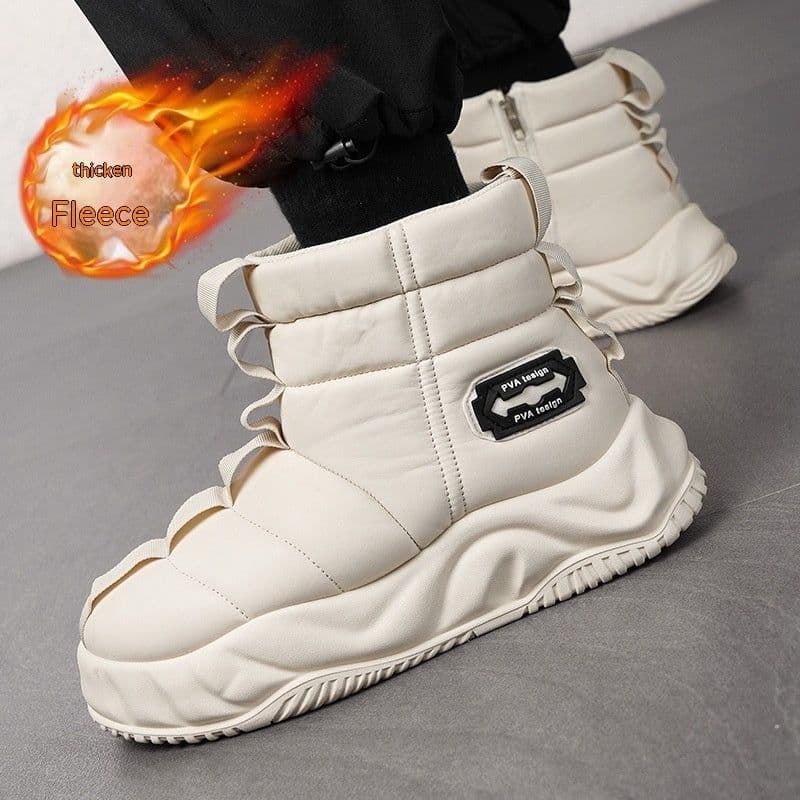 image-High-top Snow Boots Fur Men's Warm Slugged Bottom Cotton Shoes