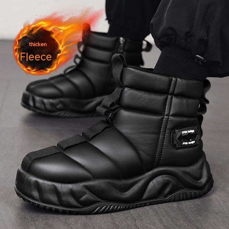 image-High-top Snow Boots Fur Men's Warm Slugged Bottom Cotton Shoes