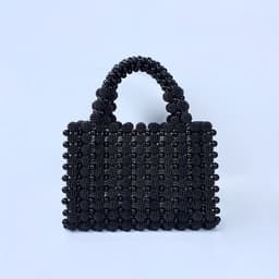 image-Pearl Dinner Dress Handbag Handmade Woven Small Square Bag