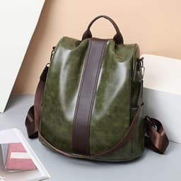 image-Women's Fashion Soft Leather Backpack