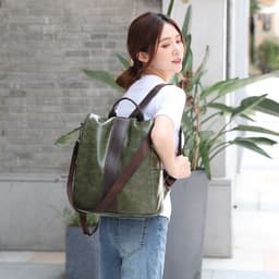image-Women's Fashion Soft Leather Backpack