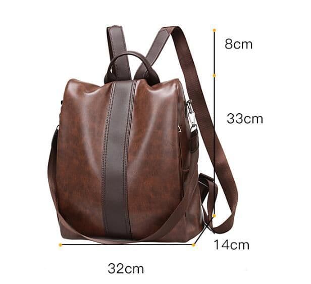 image-Women's Fashion Soft Leather Backpack