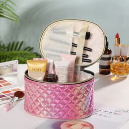 image-Large Capacity Pu Cosmetic Bag Travel Fashion Waterproof Portable Storage Bag