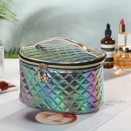 image-Large Capacity Pu Cosmetic Bag Travel Fashion Waterproof Portable Storage Bag