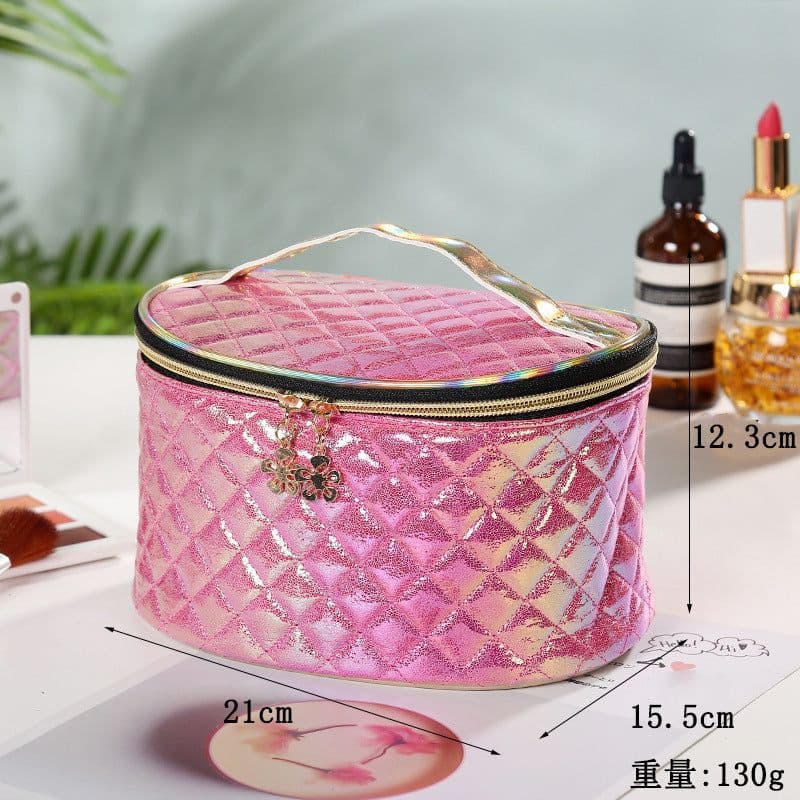 image-Large Capacity Pu Cosmetic Bag Travel Fashion Waterproof Portable Storage Bag