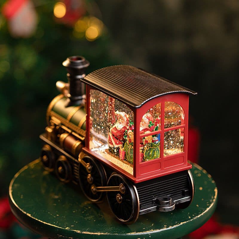 image-Christmas Train Music Box Snow Crystal Ball Children's Toys